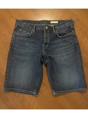 Allsaints Men’s Switch blue Denim Jean Shorts Button Fly W32 Streetwear Gorpcore